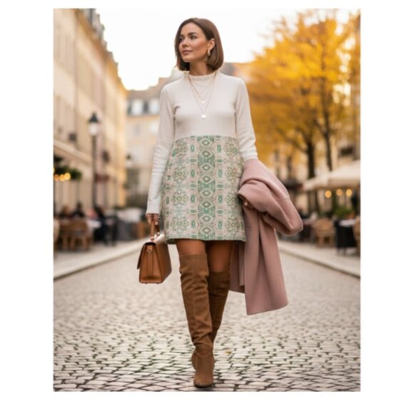 J CREW OUTFIT!  SKIRT AND LONG SLEEVE RUFFLE TOP - Picture 1 of 15